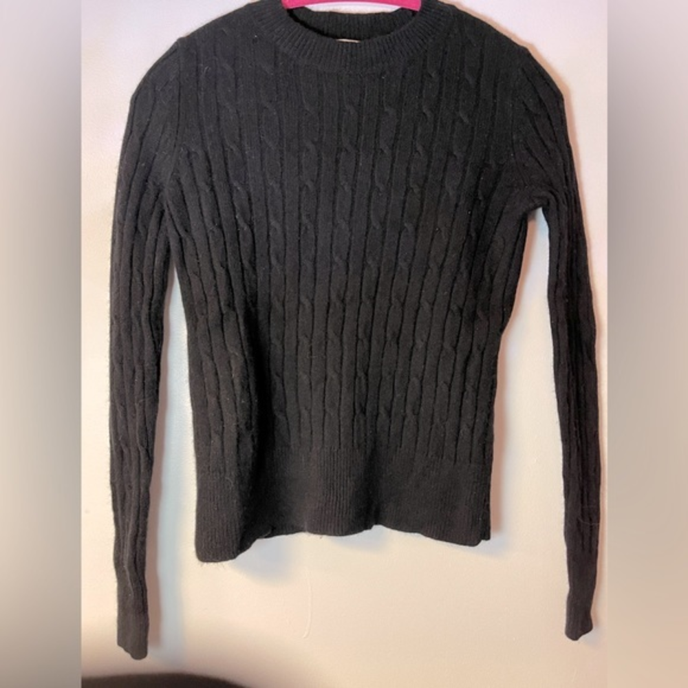 Vineyard Vines Cashmere Cable Knit Sweater size XXS black
